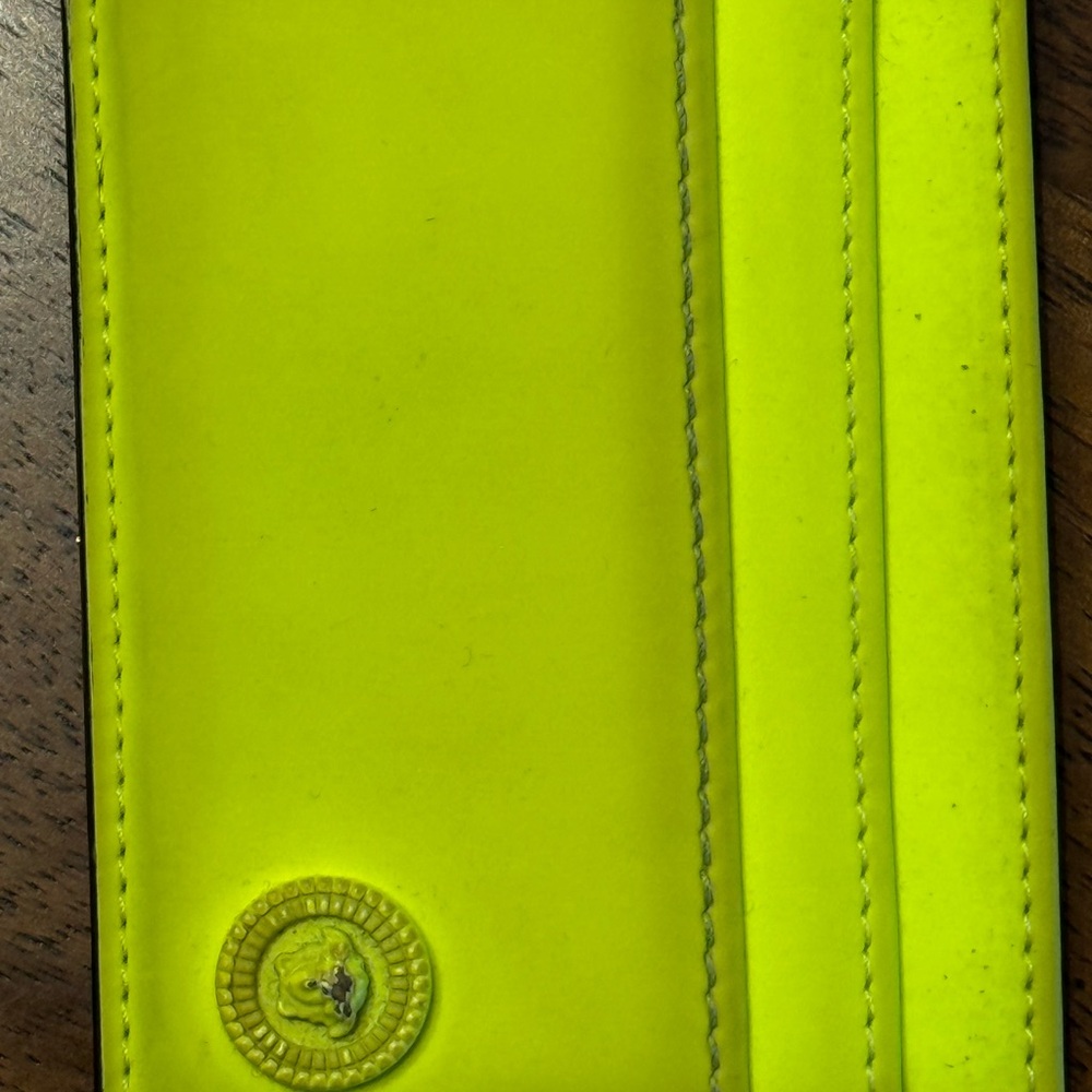 Versace Neon Yellow Card Holder - Picture 6 of 10